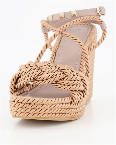 Valentino Garavani Damen Sandaletten Wedge Espadrillas Rockstud Torchon