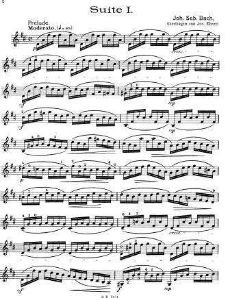 Cello Suite No In D Major Original Key G Major Bwv Johann