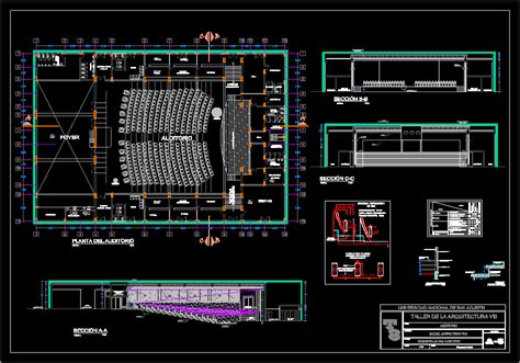 Auditorium Hall Layout Plan With Emergency Exit Cad Drawing Details Dwg | Images and Photos finder