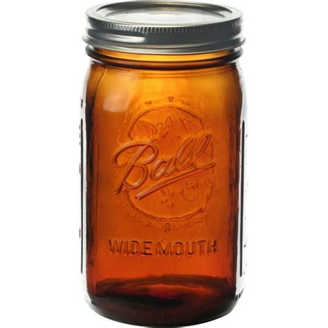 ball wide mouth canning jars elite color series amber  oz  pack
