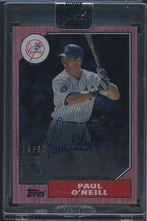 Paul O Neill Topps Clearly Authentic Topps Autographs Red