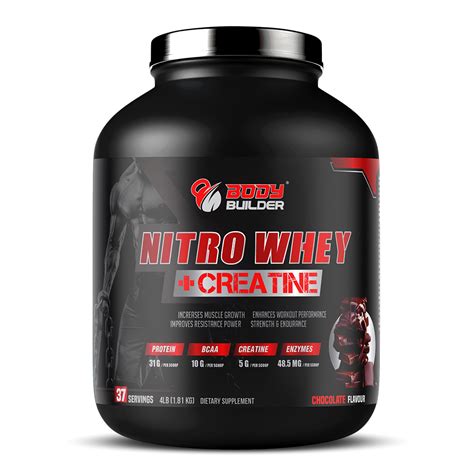 Body Builder Nitro Whey Creatine Chocolate 4 Lb Lean Muscles Growth Dr Nutrition Uae