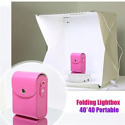 2 LED Folding Lightbox 40 40 Portable Photography Grandado