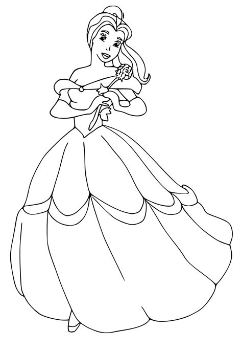 Coloriage Princesse Belle Rose à Imprimer Gratuit Pour Adultes Et