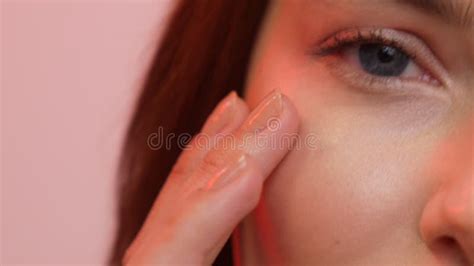 Closeup Shot Of A Female S Face With Nude Makeup And Perfect Skin Care Stock Footage Video Of