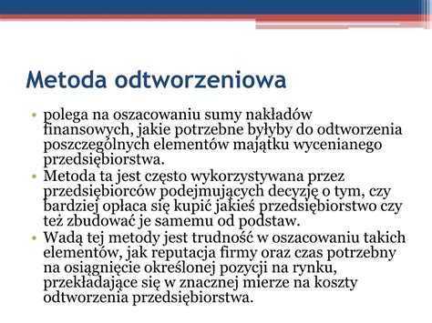 PPT Metody wyceny przedsiębiorstwa PowerPoint Presentation free