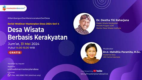 Webinar 2024 Seri 4 “desa Wisata Berbasis Kerakyatan”