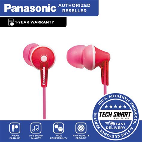 Panasonic Earphones Ergo Fit In Ear Wired Earbuds Rp Hje K New