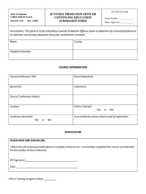 Fillable Online Eforms Alacourt Cont Education Submission Form Pdf Fax