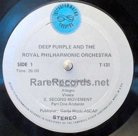 Deep Purple Concerto For Group And Orchestra Us Tetragrammaton Lp