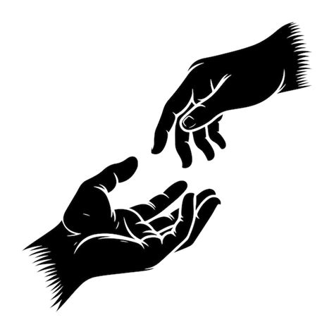 Premium Vector | Hands together Giving and receiving hands vector black ...