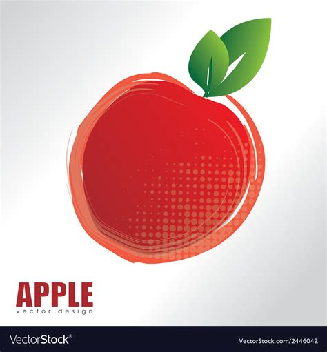 Apple icon over gray background Royalty Free Vector Image