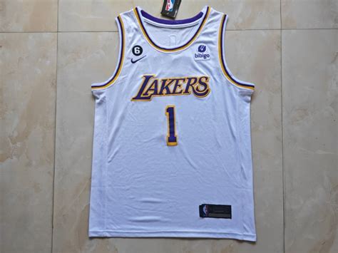 2023 Los Angeles Lakers Dangelo Russell #1 White Jersey - Soccer Jersey ...