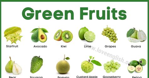 Green Fruit Names You Didn T Know About Love English