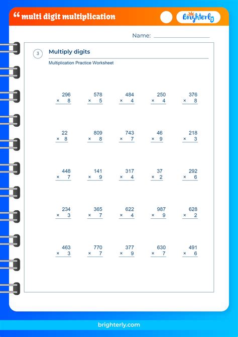 Free Printable Multi Digit Multiplication Worksheets Pdfs