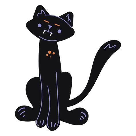 Premium Vector | Halloween cat. Cute black cat character squints ...