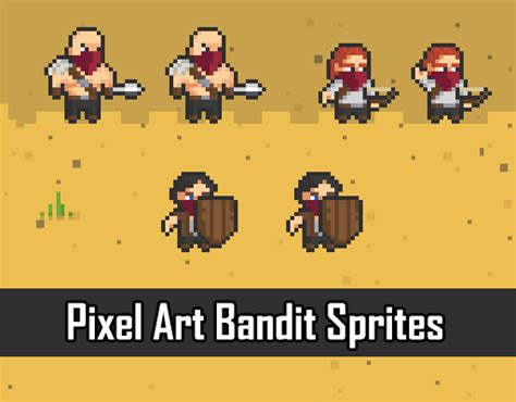 2d Pixel Art Bandit Sprites By Elthens Pixel Art Shop