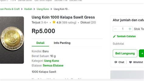 Uang Koin Melati Dan Kelapa Sawit Dijual Di Atas Nilai Aslinya