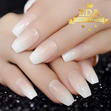 EDA LUXURY BEAUTY NATURAL NUDE PINK OMBRE WHITE FRENCH GLAMOROUS DESIGN