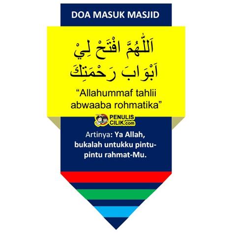 Stiker Doa Masuk Masjid Dan Keluar Masjid Lengkap Arab Latin Dan