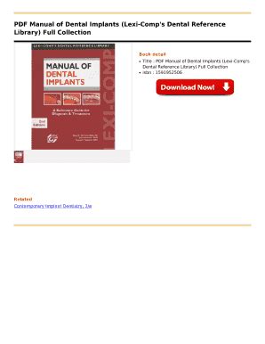 Fillable Online Pdf Manual Of Dental Implants Lexi Comp S Dental