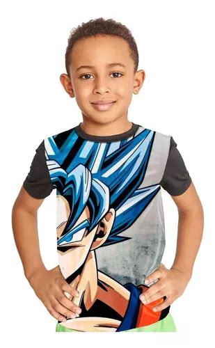 Camiseta Infantil Goku Super Saiyajin Azul Ref Mercadolivre