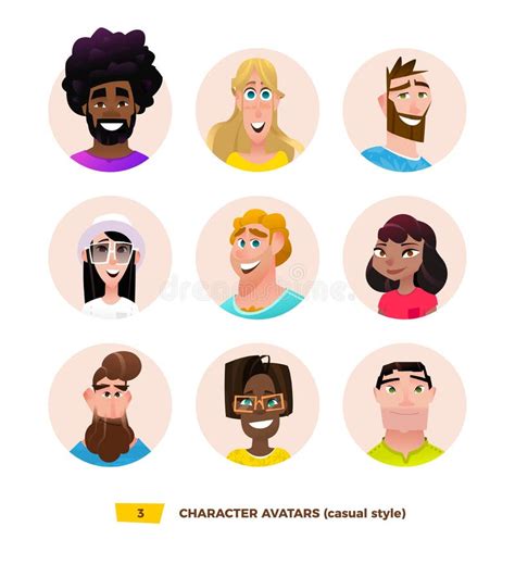 Cole O Dos Avatars Dos Povos Ilustra O Do Vetor Ilustra O De F Mea