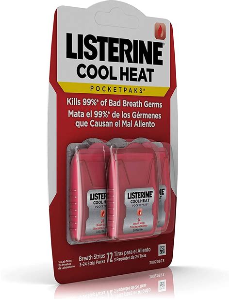 Listerine Cool Heat Pocketpaks Breath Strips For Oral Care Kills Bad