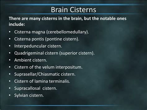 Ppt Brain Cisterns Powerpoint Presentation Free Download Id2263744