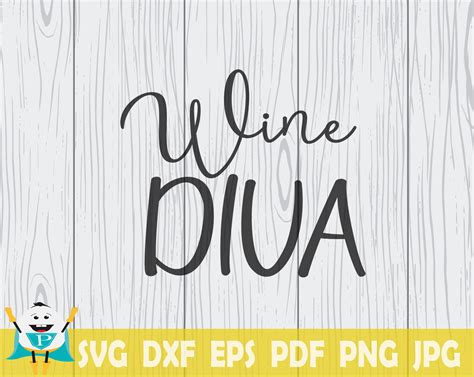 Wine Diva Svg Printable Vector Cricut Silhouette Instant Etsy Canada