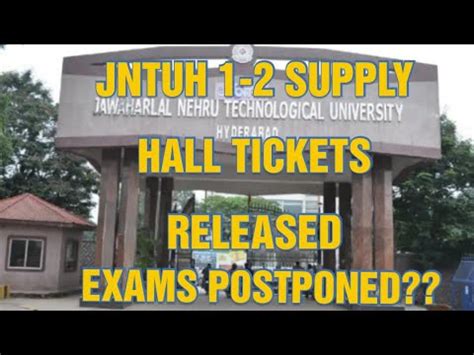 JNTUH Latest Updates 1 2 Supply Exams Hall Tickets Released Exams