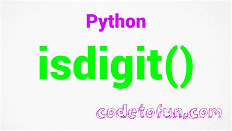 Python String Isdigit Method Codetofun