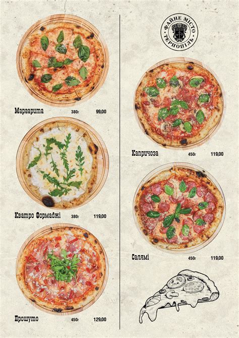 Меню закладу Паб Файне Місто