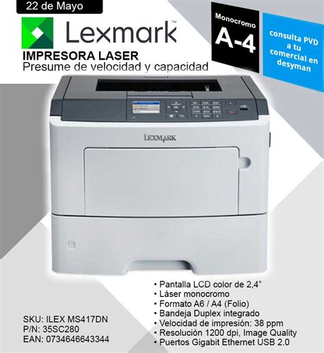 Oferta impresora láser Lexmark monocromo A 4 dealermarket