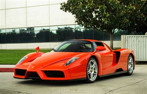 Wallpaper red, tree, the building, Windows, red, ferrari, Ferrari ...