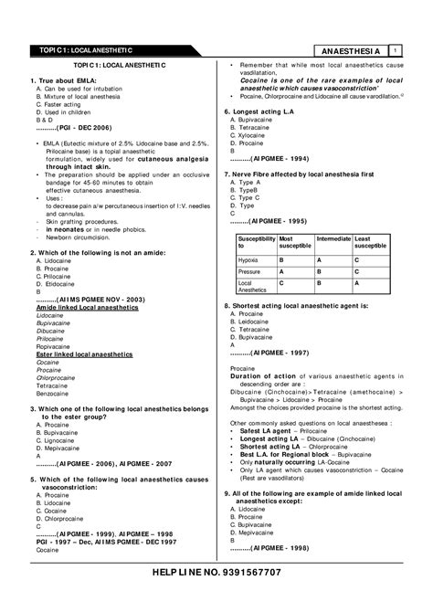 Anaesthesia MCQs Anesthesia Reference Book ANAESTHESI A 1 TOPI C 1