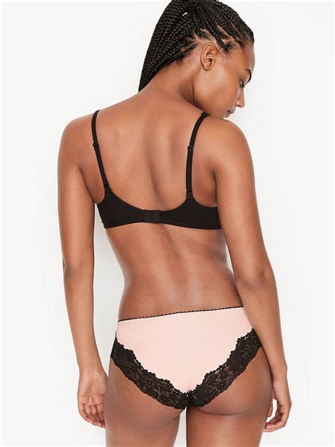 Body by Victoria Modal ve Dantel Bikini Külot Saf Pembe ve Siyah VS26309449 VSL