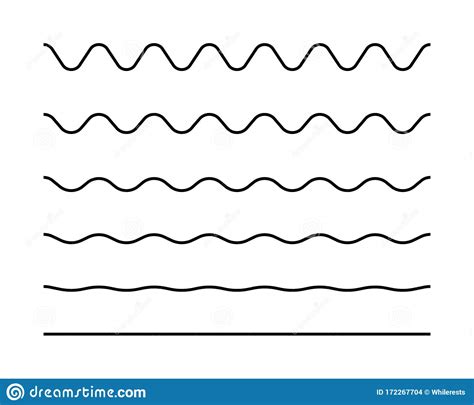 Nahtlose Wellenlinien Satz Des Zickzacks Gewellte Wiggly Schwarze