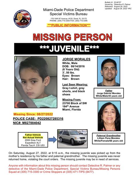 Miami Dade Police On Twitter Missing Jorge Morales Years Old