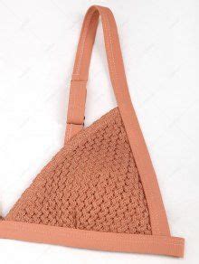 ZAFUL Women S Lace Openwork Binding Triangle Adjustable Tanga Bikini