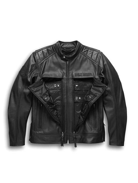 Men S Synthesis Pocket System Leather Jacket The Leathership