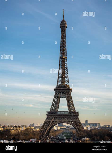 The Eiffel Tower In Paris In January 2015 During Sunset Stock Photo Alamy