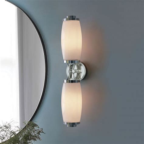 Elstead Lighting Eliot Twin Ip Bathroom Wall Light In Polished Chrome