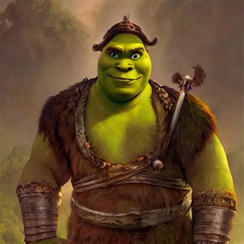 Krea Shrek As An Ancient Mythological Warrior Deity Epic Fantasy