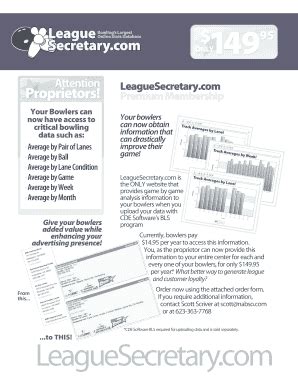 Fillable Online Your Bowlers Can Now Obtain Information That Can