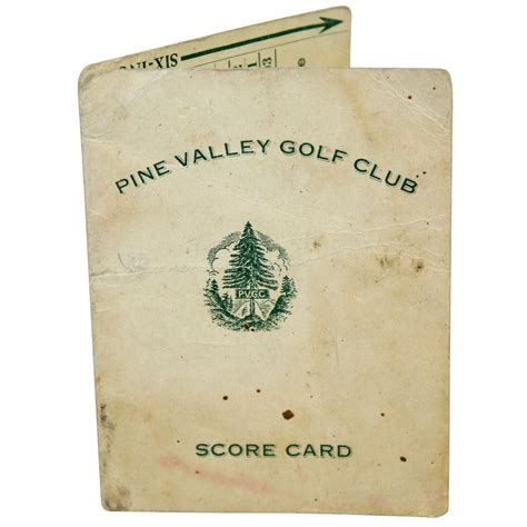 Lot Detail - Pine Valley Golf Club Unused 1930's Scorecard with Stymie ...