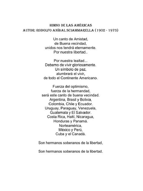 Himno De Las Americas Pdf