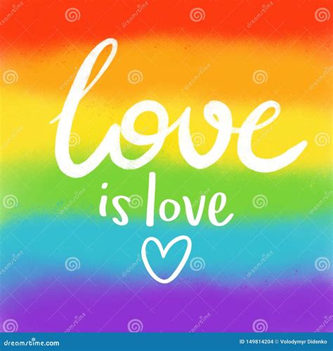 Love Is Love On Colorful Rainbow Background Gay Pride Pride Month