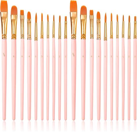 Acrylic Paint Brush Set 6 Packs 60 Pcs Nylon Hair Brushes For All