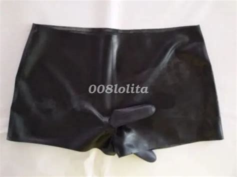 Latex Rubber Men Shorts Underwear Sheath With Double Sheaths Size W88 H106